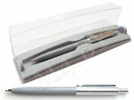 Набор подарочный ручка в футляре, серый корпус, HALF METAL