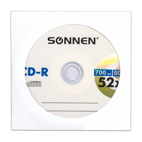 Диск CD-R, 700 Mb, 52 x, «SONNEN», в конверте