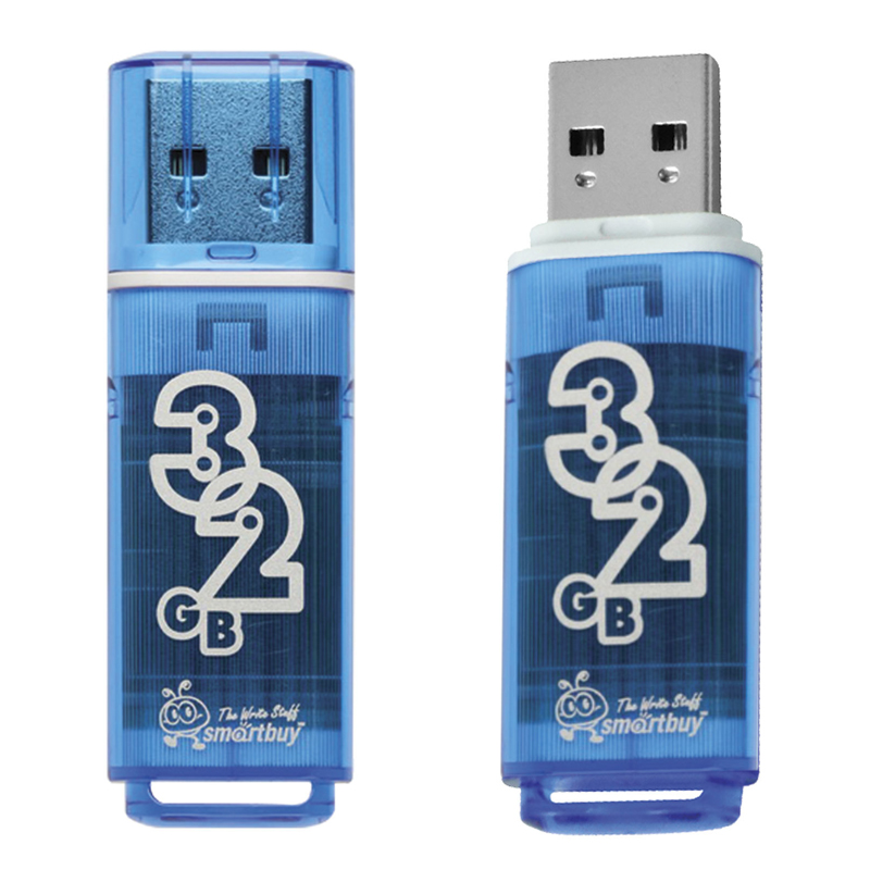 Флеш-накопитель 32 Гб, USB, SMART BUY, GLOSSY, синий