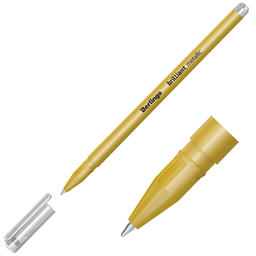 Ручка гелевая, металлик золото, Berlingo