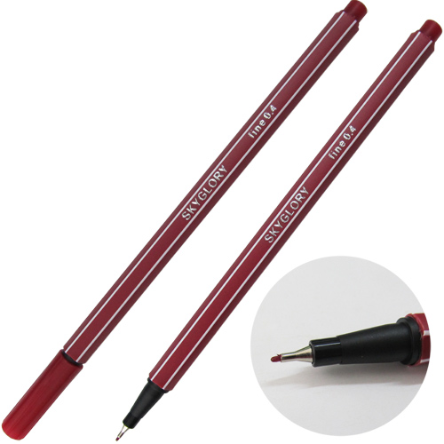 Ручка капиллярная (линер), 0.4 мм, бордовая, SkyGlory