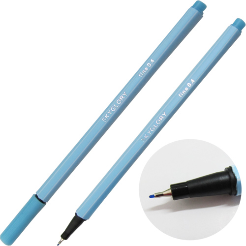 Ручка капиллярная (линер), 0.4 мм, голубая, SkyGlory