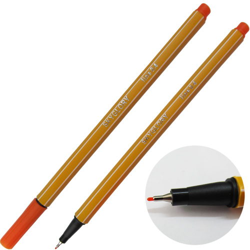 Ручка капиллярная (линер), 0.4 мм, оранжевая, SkyGlory