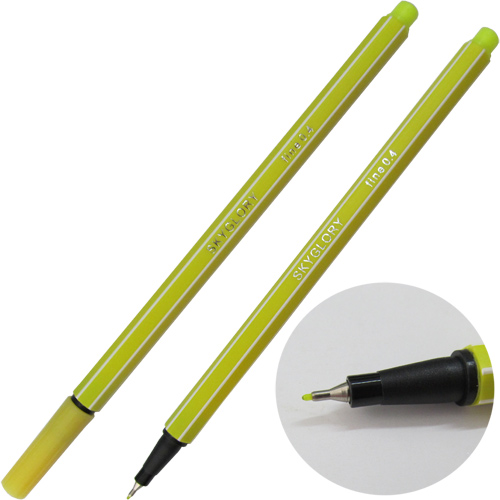 Ручка капиллярная (линер), 0.4 мм, желтая, SkyGlory